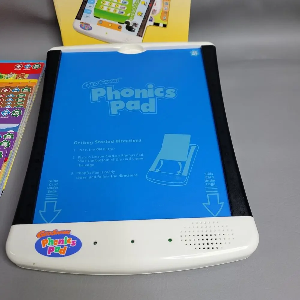 GEOSAFARI Phonics Electronic Learning Reading Pad Homeschool El-8910 w/ 64 Cards